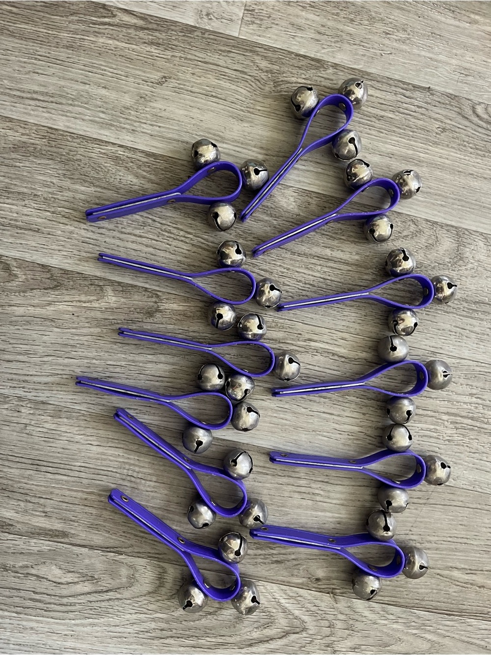 Purple Sleigh Bell Hair Pins - Set of 10